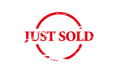 JUST SOLD - Red Rubber Stamp with text JUST SOLD 
