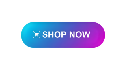Vibrant shop now button with shopping cart icon and gradient background