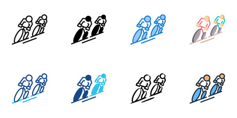 Cycling icon set multiple style collection 
