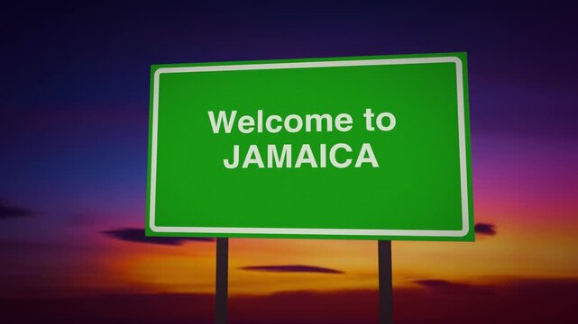 Vibrant Caribbean Arrival, Colorful Scene of Jamaica At Dusk Jamaica