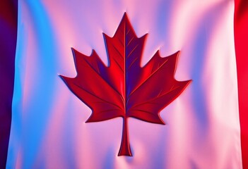 Bright red maple leaf on a seasonal forest floor, a vibrant symbol of autumn nature and fall foliage