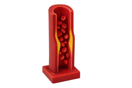Blood vessel medical model showing atherosclerosis plaque