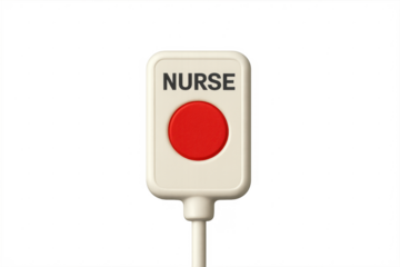 Nurse call button for patient assistance and care