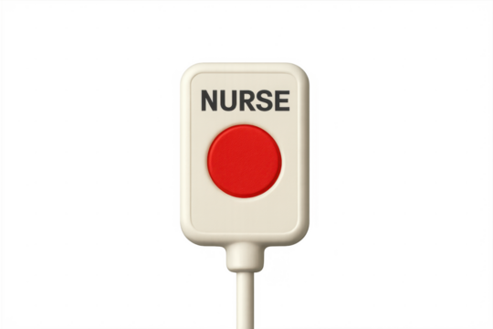 Nurse call button for patient assistance and care
