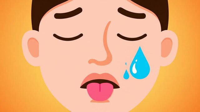 Cartoon Character Experiencing Sadness and Emotional Distress Illustration.