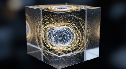 Gold and white swirling patterns on a