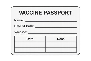 Vaccine passport document for global health travel on transparent background