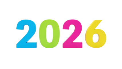 Vibrant 2026 year design for new beginnings, fresh starts, and bright futures, ideal for invitations, calendars, and festive promotions or celebrations