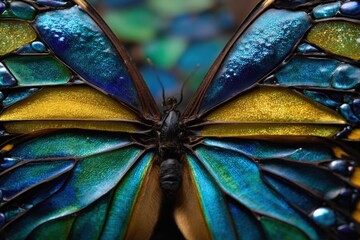 Butterfly wings in stained glass nature art concept stock image