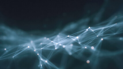 Network digital abstract connection data technology information background futuristic mesh flow evokes calm innovation on soft dark background for modern design and clean presentation