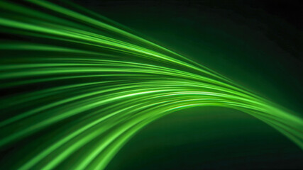 Green light streak neon curve abstract wave glowing line motion blur dark background digital art energy flow speed futuristic information technology background