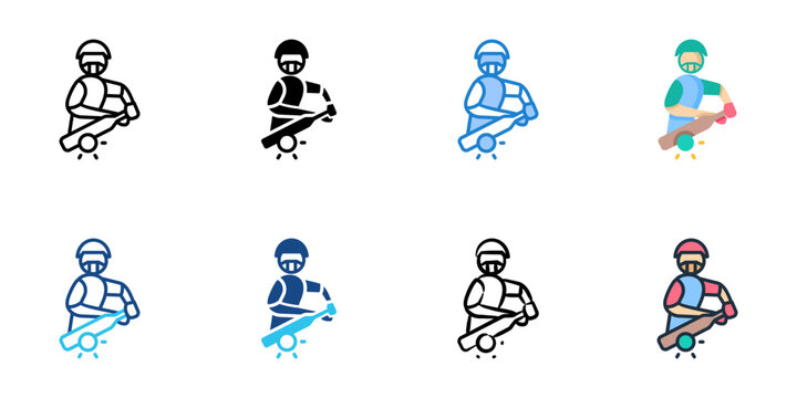 Cricket icon set multiple style collection 

