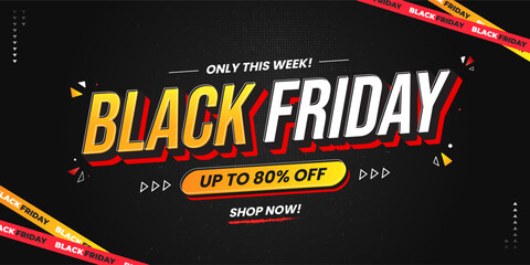Black Friday Sale Banner Template. Special offer promotion background for social media and web ads
