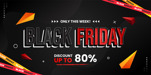 Black Friday Sale Banner Template. Special offer promotion background for social media and web ads