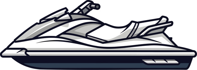 Sleek personal watercraft icon ready for summer adventures