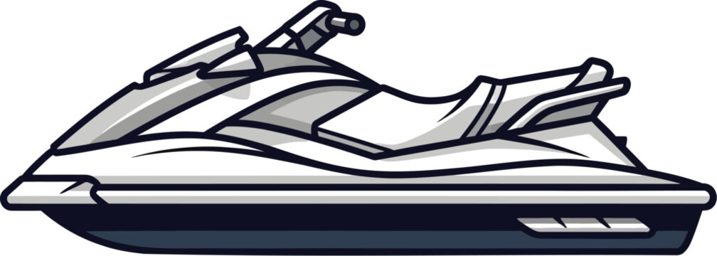 Sleek personal watercraft icon ready for summer adventures