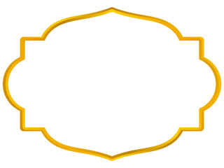 Premium islamic classic display frame – a premium gold-outlined frame with islamic classic curves, ideal for banners, content highlights, menu headers, branding elements, and elegant visual layouts