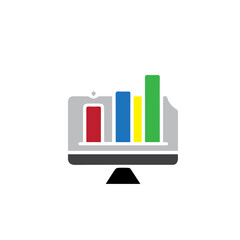 Monitor with Bar Graph Icon