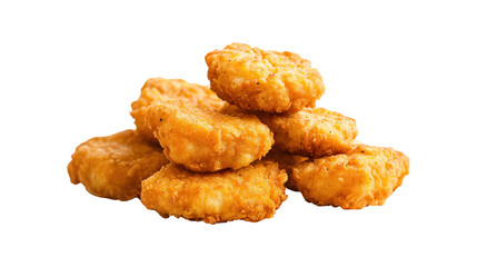 Golden Chicken Nuggets Pile isolated on a transparent background