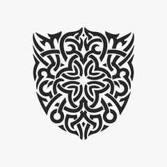 Intricate tribal mandala ornament on a white background. Vector Sign for Banner, Logos, Labels, tattoo, and Icons.