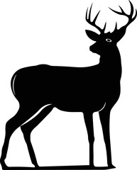 Deer Silhouette Standing – Wildlife Animal Vector