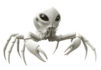 Alien creature with crab-like claws and large eyes