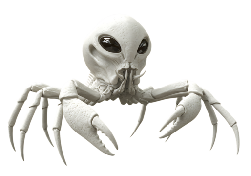 Alien creature with crab-like claws and large eyes