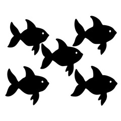 Fototapeta premium A set of fish background