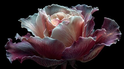 Detailed Close-up of a Beautiful Pink and Purple Flower Blooming