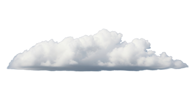 Realistic Stratocumulus Cloud Formation Isolated on Pure White Background