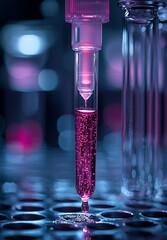 Mesmerizing close up image of a single droplet of liquid refracting and reflecting a kaleidoscope of vibrant prismatic colors