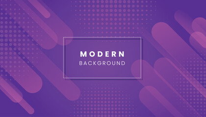 Modern abstract purple background with rounded shapes and halftone dots