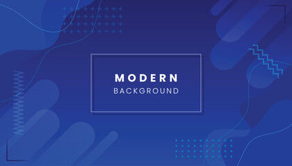 Modern blue abstract memphis background with soft shapes and line elements