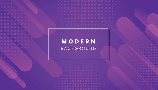 Modern abstract purple background with rounded shapes and halftone dots