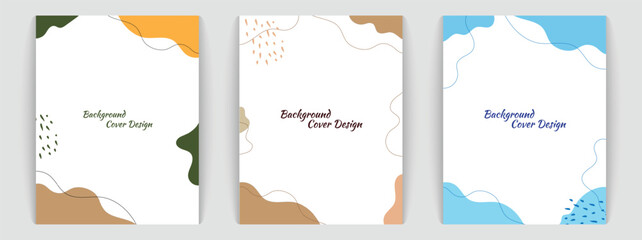 Minimal abstract background cover with flowing organic memphis design