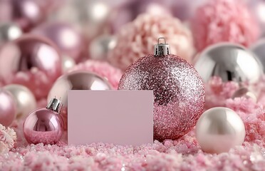 christmas balls on snow