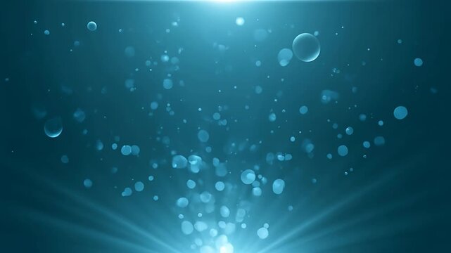 Ethereal underwater light and rising bubbles with cinematic teal glow and depth.