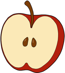 red apple with a slice