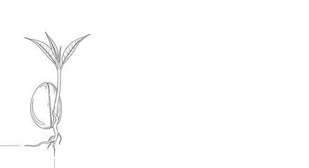 Delicate seedling illustration showing new life and growth concept art, perfect for environmental projects and sustainable business branding design elements