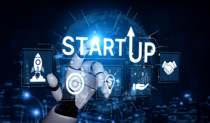 An AI assistant helps launch a new startup business. The smart system provides strategic planning, identifies investment opportunities, and analyzes market targets for success. Fermion