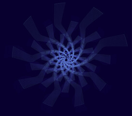 Geometric Blue Abstract Mandala Line Art