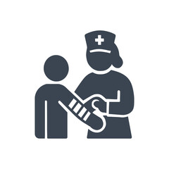 Nurse Arm Wound Bandaging Icon