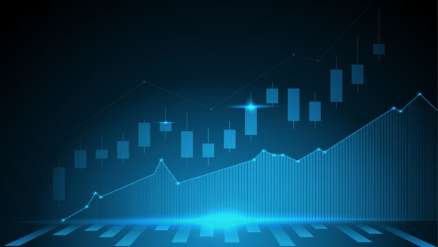 stocks market investment trading background with candlestick chart