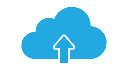 Cloud Storage Upload Icon Simple Light Blue Isolated
