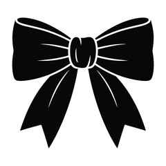 Fototapeta premium A classic black bow, often used for gifts, decorations, or fashion accessories, presented as a simple graphic