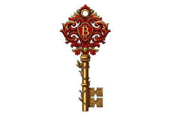 Unlock crypto success with ornate Bitcoin key