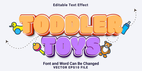 3d editable toddler toys text effect templates