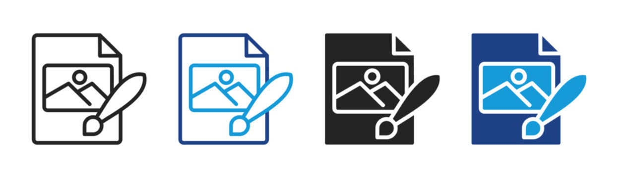 Creation icon set multiple style collection