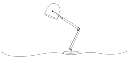 Adjustable desk lamp continuous line drawing eps 1