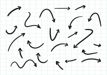 set of hand drawn arrows